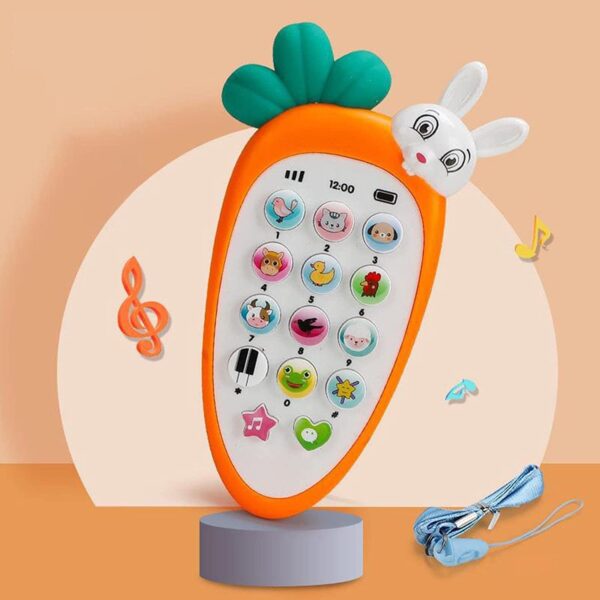 Mobile Phone Musical Toy for Kids Baby Toddler | Carrot/Rabbit face | 20 Musical Animal sound Toy | Birthday Party Gifts for Girl Boy (Multicolor)