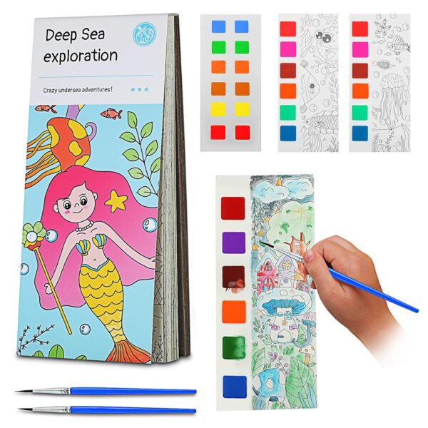 Deep Sea Exploration Travel Pocket water Coloring Kit