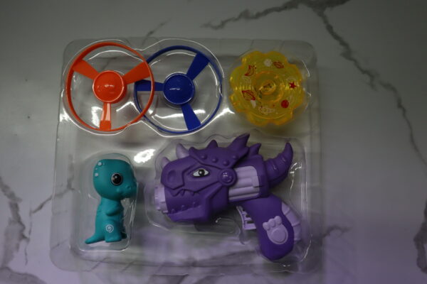 Dinosaur UFO Gyro Gun – Spinning Fun with Lights and Roaring Dino Action!