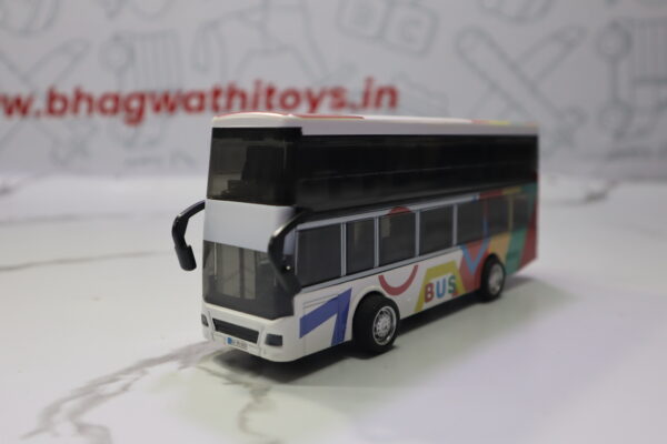Cartoon Double Decker Bus | Die-Cast Metal Toy for Kids