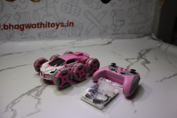 6-Wheel Stunt RC Car – 2.4GHz Pink Edition